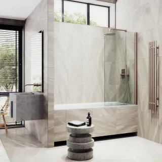 Шторка на ванну MaybahGlass MGV-596-2 40см бронза